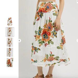 Farm Rio Delicate Garden Cotton Skirt